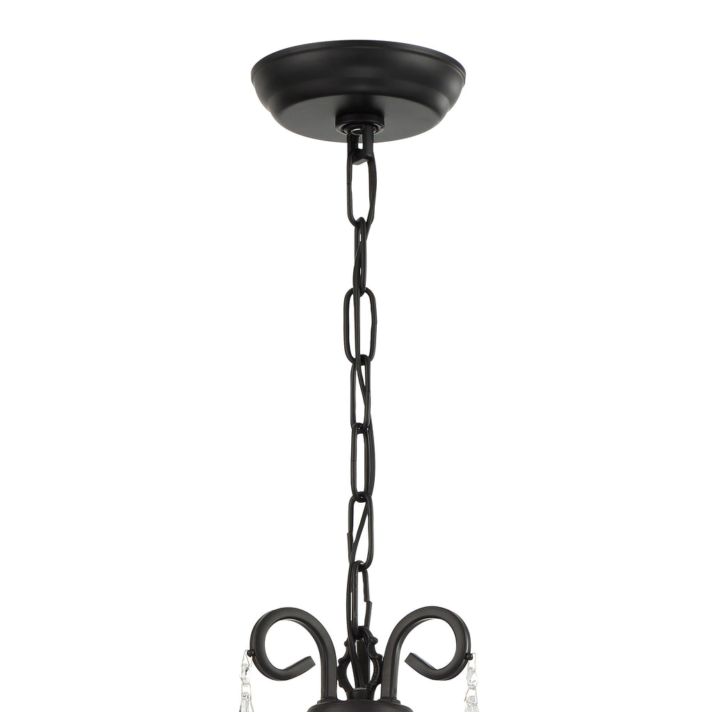 ##Antique Hardware## Othello 3 Light Matte Black Mini Chandelier