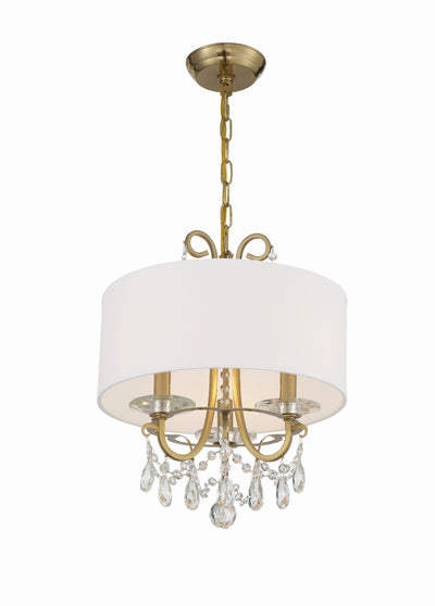 ##Antique Hardware## Othello 3 Light Vibrant Gold Mini Chandelier