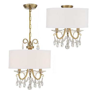 ##Antique Hardware## Othello 3 Light Vibrant Gold Mini Chandelier