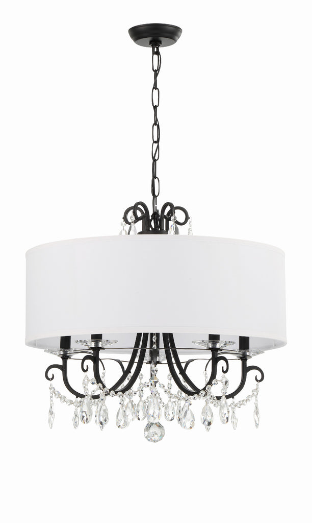 ##Antique Hardware## Othello 5 Light Matte Black Chandelier