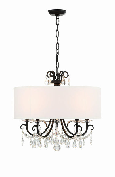 ##Antique Hardware## Othello 5 Light Matte Black Chandelier