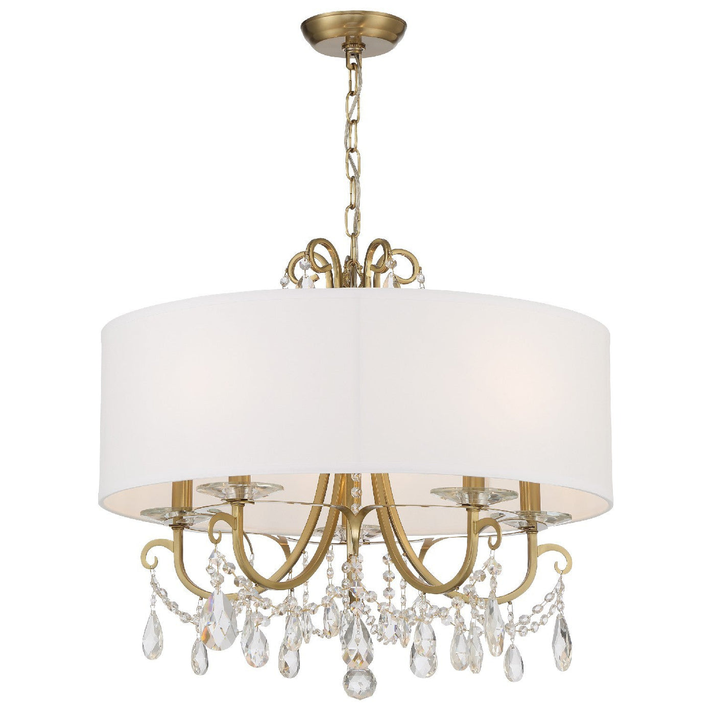 ##Antique Hardware## Othello 5 Light Vibrant Gold Chandelier