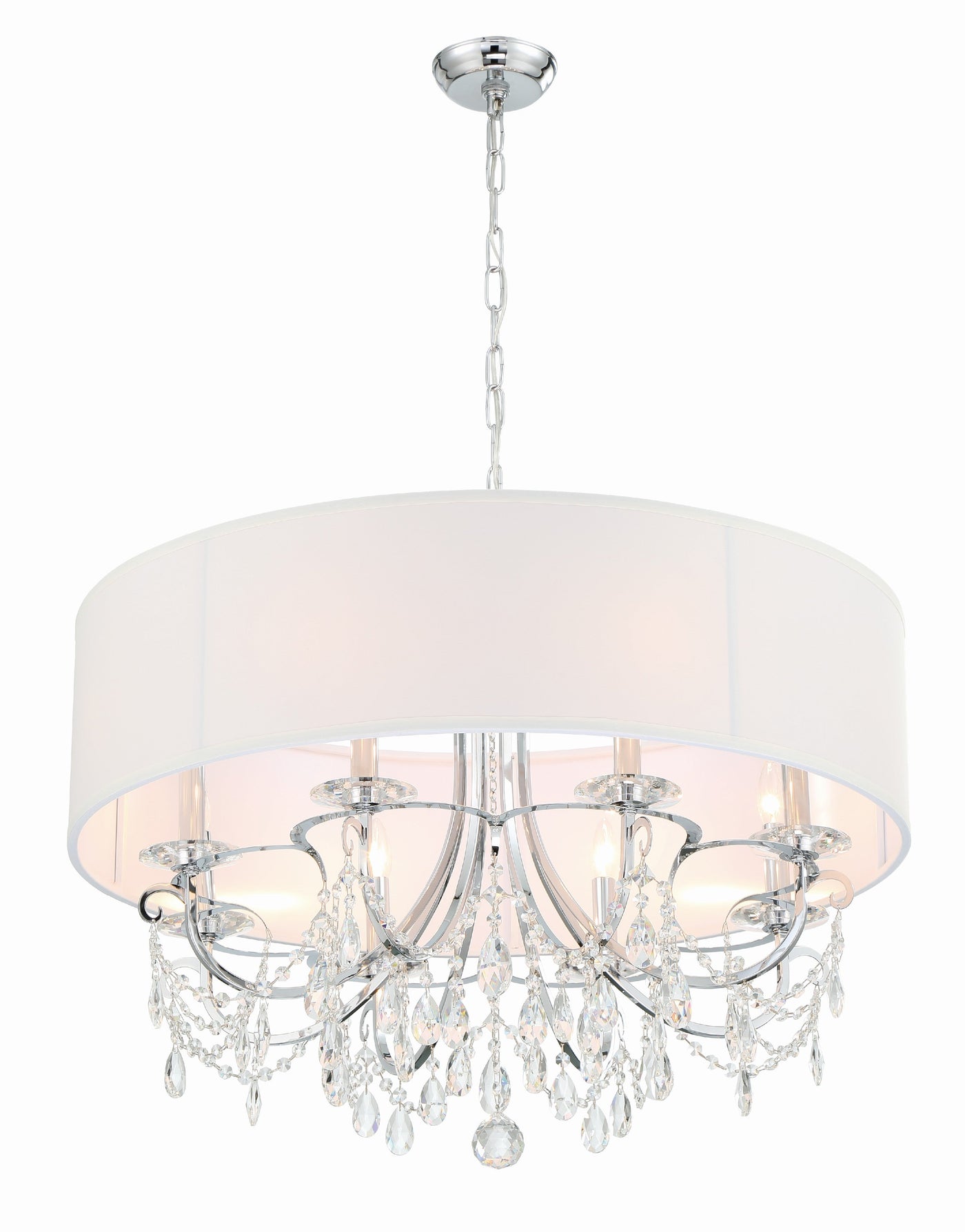 ##Antique Hardware## Othello 8 Light Polished Chrome Chandelier