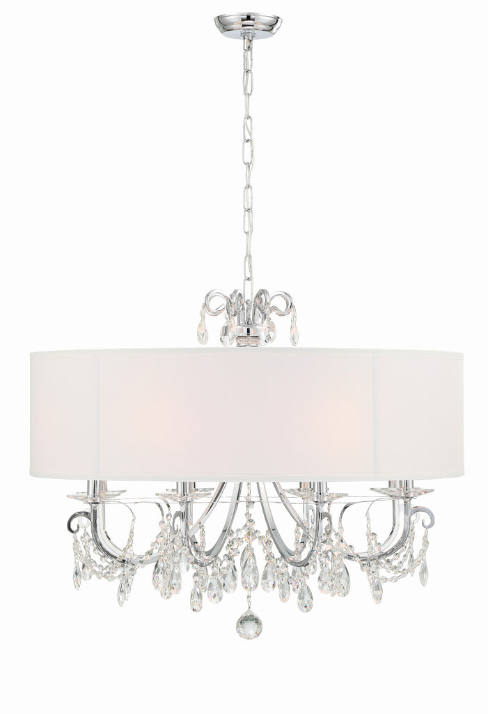 ##Antique Hardware## Othello 8 Light Polished Chrome Chandelier