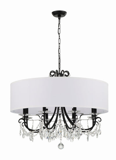 ##Antique Hardware## Othello 8 Light Matte Black Chandelier