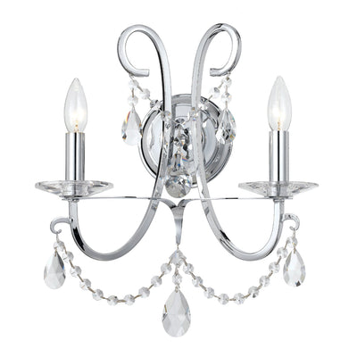 ##Antique Hardware## Othello 2 Light Polished Chrome Sconce