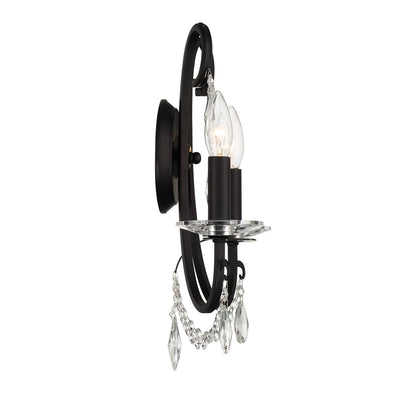 ##Antique Hardware## Othello 2 Light Matte Black Sconce