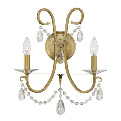 ##Antique Hardware## Othello 2 Light Vibrant Gold Sconce