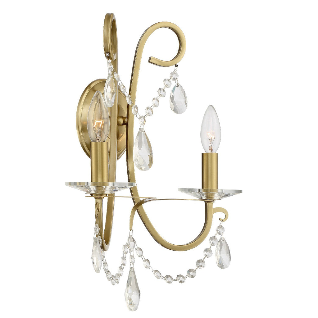 ##Antique Hardware## Othello 2 Light Vibrant Gold Sconce