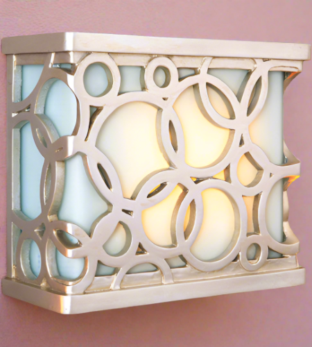 ##Antique Hardware## Hand-Carved Circular Lighted LED Chime in Brushed Nickel