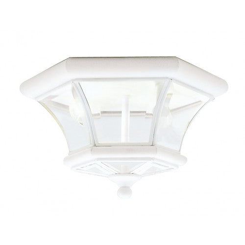 Antique Hardware 2 Light White Ceiling Mount Flush Mount