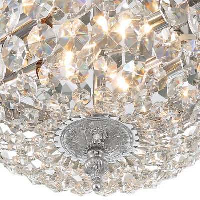 Antique Hardware Crystorama 2 Light Clear Italian Crystal Polished Chrome Flush Mount Semi Flush