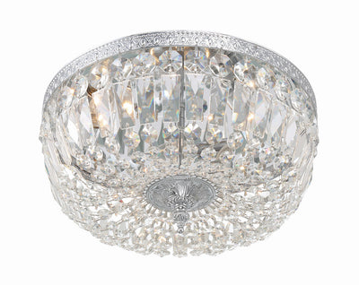 Antique Hardware Crystorama 3 Light Swarovski Strass Crystal Polished Chrome Flush Mount Semi Flush