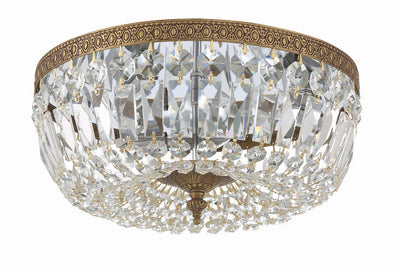 ##Antique Hardware## Crystorama 3 Light Spectra Crystal Olde Brass Flush Mount