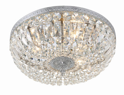 Antique Hardware Crystorama 3 Light Swarovski Strass Crystal Polished Chrome Flush Mount Semi Flush