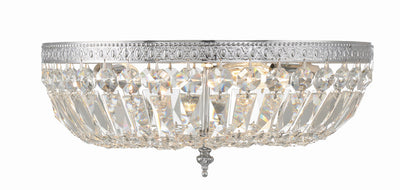 Antique Hardware Crystorama 3 Light Swarovski Strass Crystal Polished Chrome Flush Mount Semi Flush