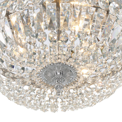 Antique Hardware Crystorama 3 Light Swarovski Strass Crystal Polished Chrome Flush Mount Semi Flush