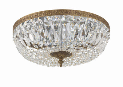 ##Antique Hardware## Crystorama 3 Light Spectra Crystal Olde Brass Flush Mount