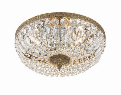 ##Antique Hardware## Crystorama 3 Light Spectra Crystal Olde Brass Flush Mount