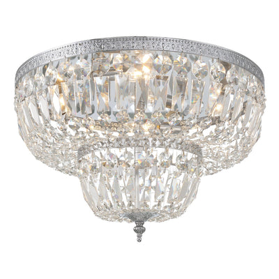 Antique Hardware Crystorama 4 Light Spectra Crystal Polished Chrome Flush Mount Semi Flush