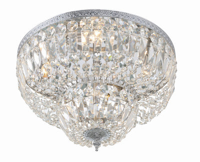 Antique Hardware Crystorama 4 Light Swarovski Strass Crystal Polished Chrome Flush Mount Semi Flush