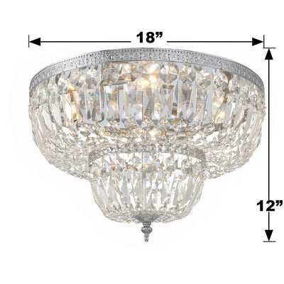 Antique Hardware Crystorama 4 Light Swarovski Strass Crystal Polished Chrome Flush Mount Semi Flush