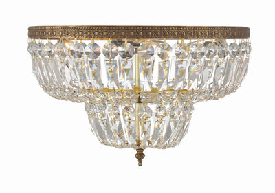 ##Antique Hardware## Crystorama 4 Light Spectra Crystal Olde Brass Flush Mount