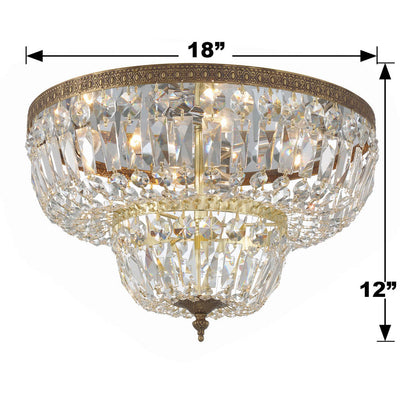 ##Antique Hardware## Crystorama 4 Light Spectra Crystal Olde Brass Flush Mount