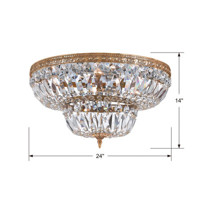 ##Antique Hardware## Crystorama 6 Light Spectra Crystal Olde Brass Flush Mount