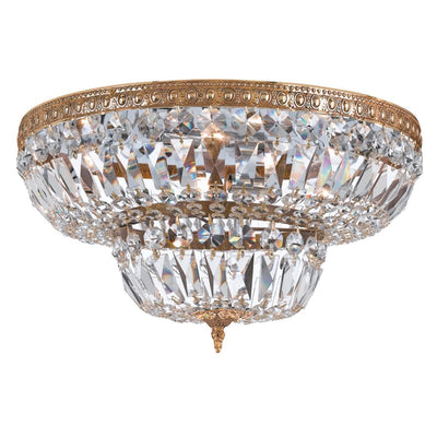 ##Antique Hardware## Crystorama 8 Light Spectra Crystal Olde Brass Flush Mount