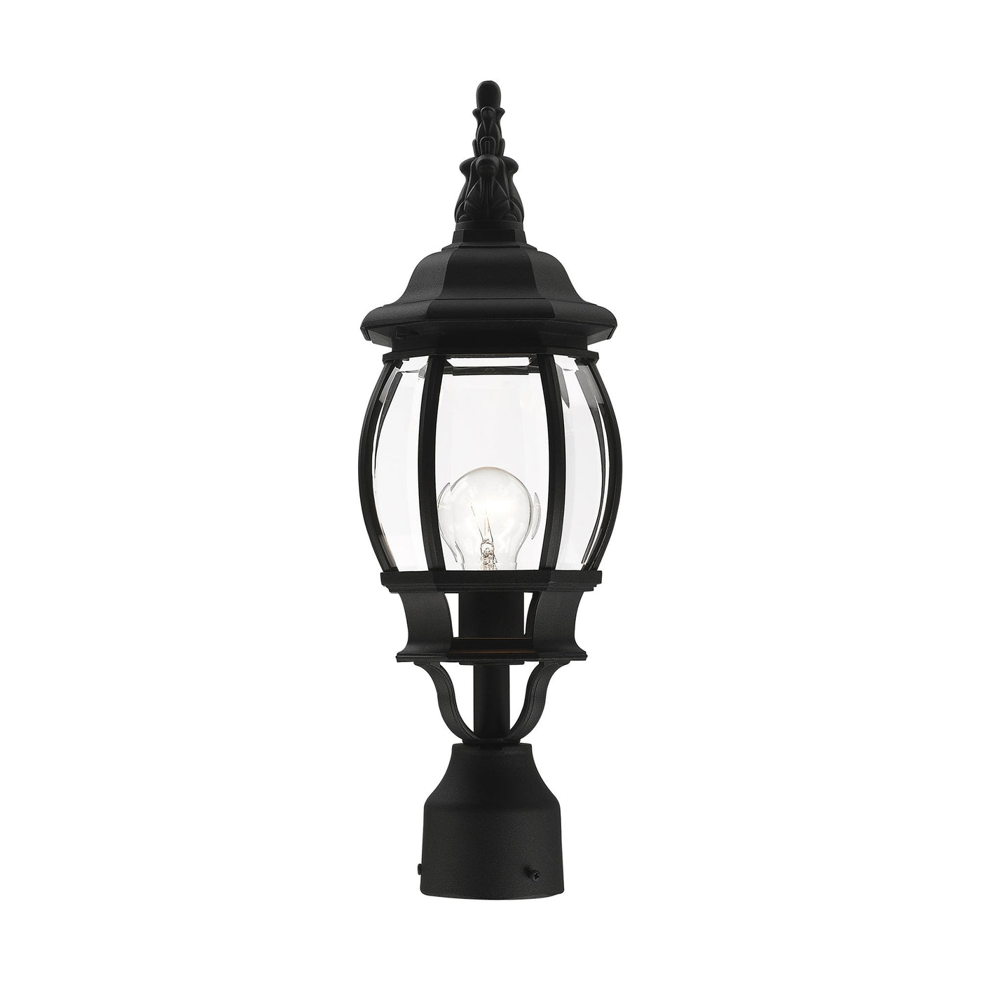 Antique Hardware 1 Light Textured Black Outdoor Post Top Lantern Exterior