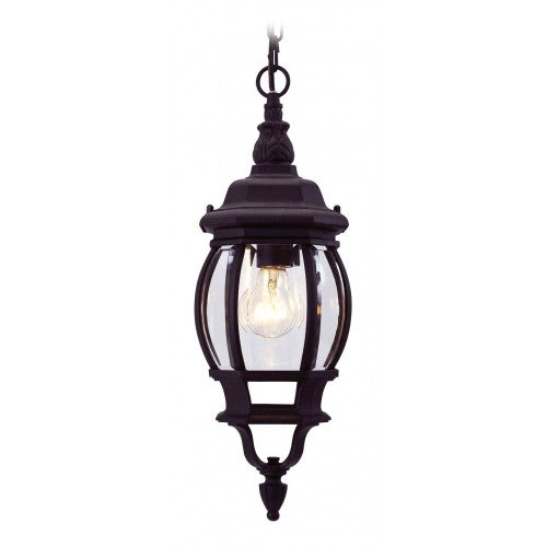 Antique Hardware 1 Light Textured Black Outdoor Pendant Lantern Exterior