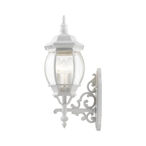 Antique Hardware 3 Light Textured White Outdoor Wall Lantern Exterior