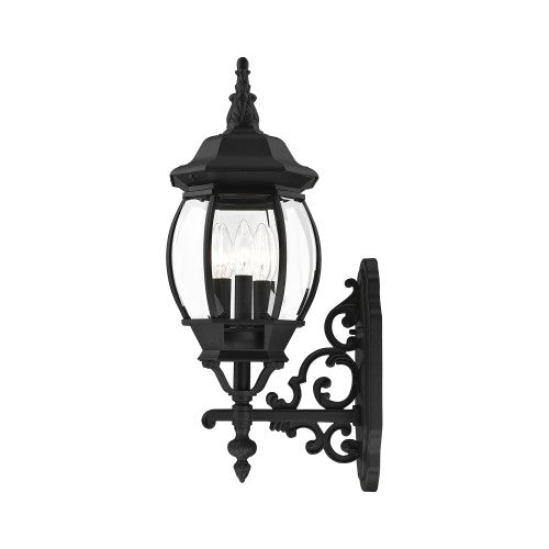 Antique Hardware 3 Light Textured Black Outdoor Wall Lantern Exterior