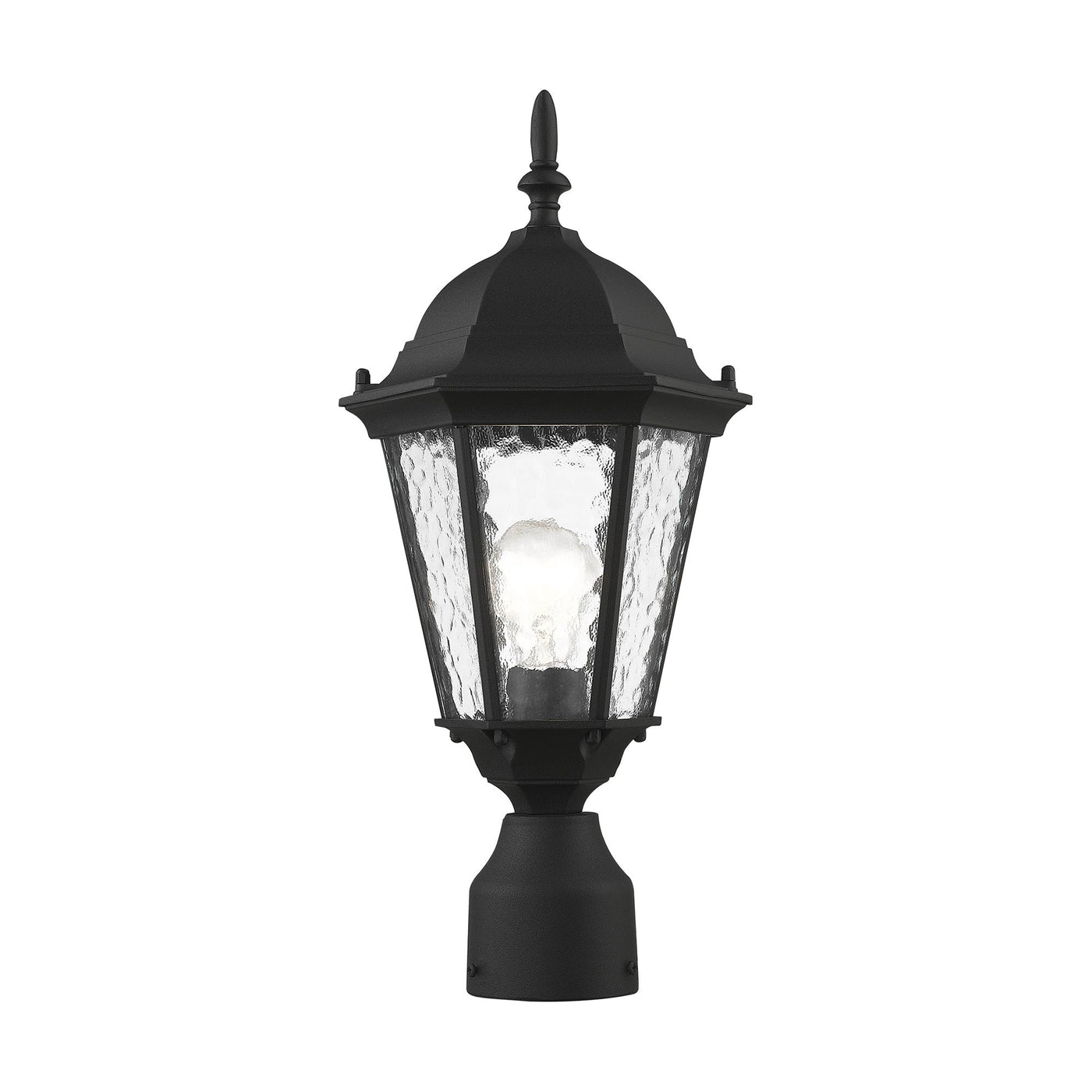 Antique Hardware 1 Light Textured Black Outdoor Post Top Lantern Exterior