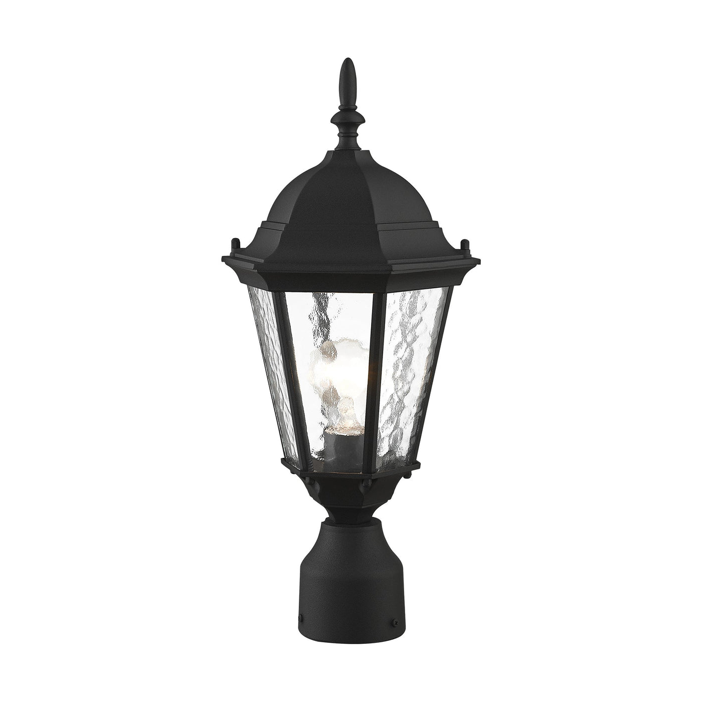 Antique Hardware 1 Light Textured Black Outdoor Post Top Lantern Exterior