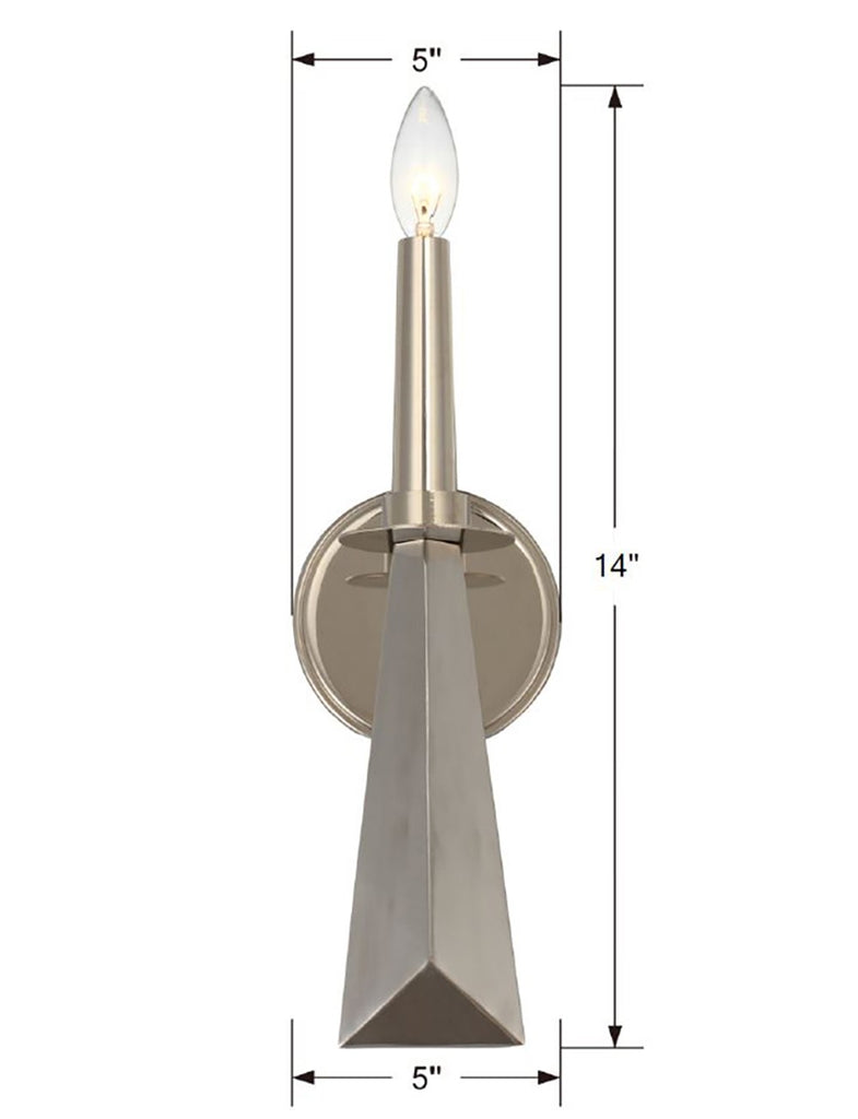 ##Antique Hardware## Palmer 1 Light Polished Nickel Sconce