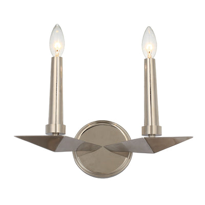 ##Antique Hardware## Palmer 2 Light Polished Nickel Sconce