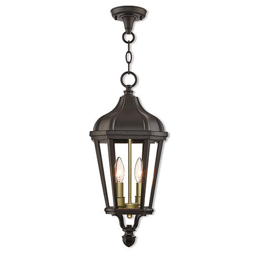 Antique Hardware 2 Light Bronze Outdoor Pendant Lantern Exterior