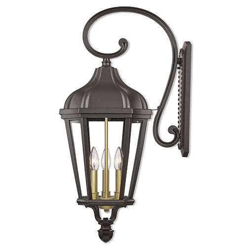 Antique Hardware 3 Light Bronze Outdoor Wall Lantern Exterior