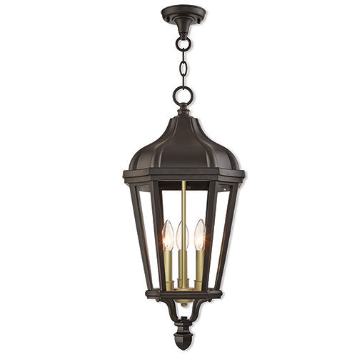 Antique Hardware 3 Light Bronze Outdoor Pendant Lantern Exterior