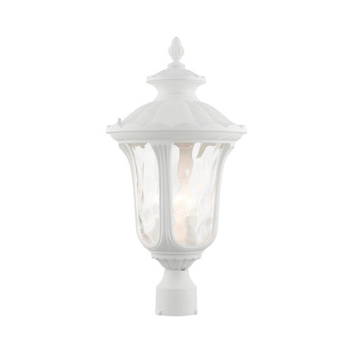 Antique Hardware 3 Light Textured White Outdoor Post Top Lantern Exterior