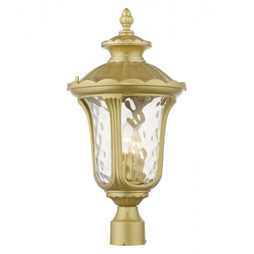 Antique Hardware 3 Light Soft Gold Outdoor Large Post Top Lantern Exterior