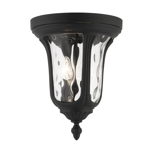 Antique Hardware 2 Light Textured Black Outdoor Ceiling Mount Exterior