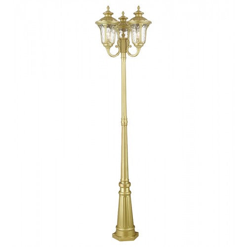 Antique Hardware 3 Light Soft Gold Post Light Exterior