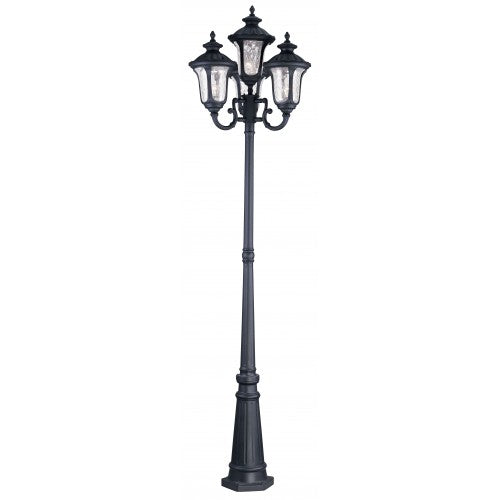 Antique Hardware 4 Light Textured Black Outdoor Post Light Exterior