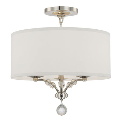 ##Antique Hardware## Mirage 3 Light Polished Nickel Semi Flush Mount