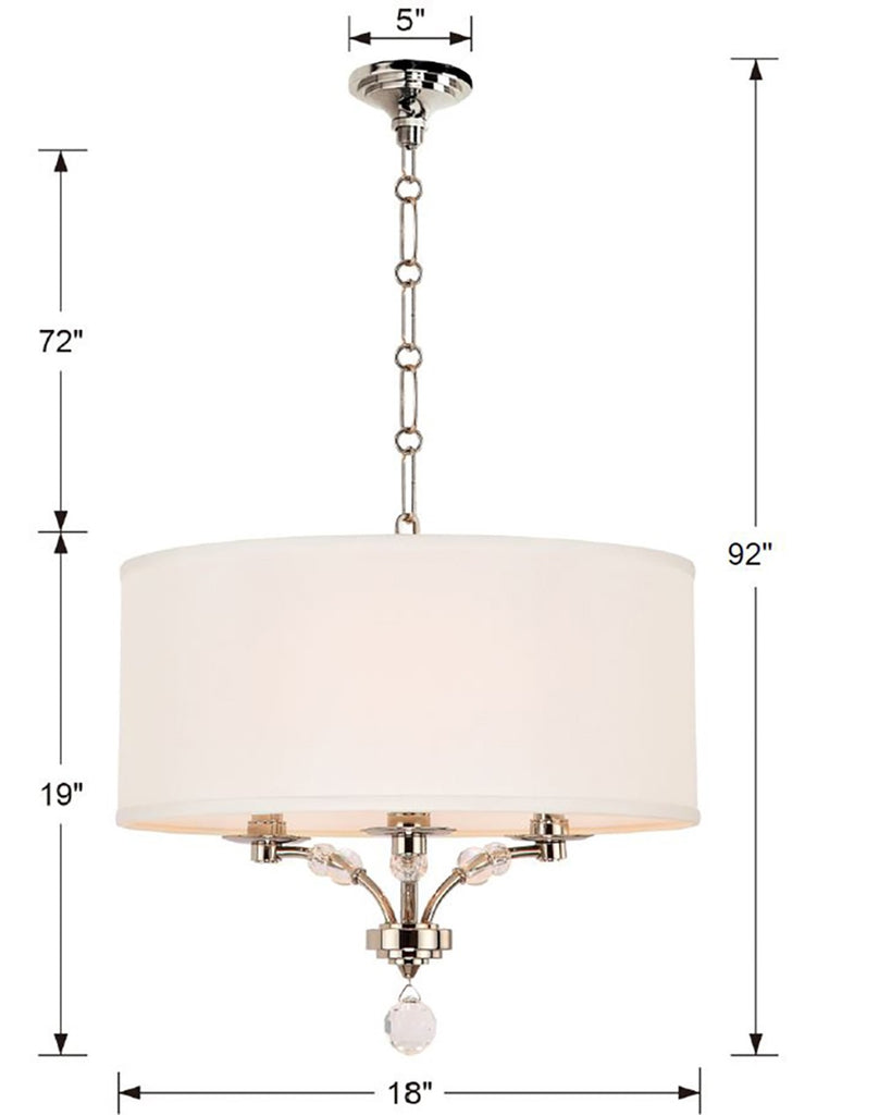 ##Antique Hardware## Mirage 3 Light Polished Nickel Semi Flush Mount