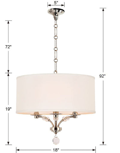 ##Antique Hardware## Mirage 3 Light Polished Nickel Semi Flush Mount