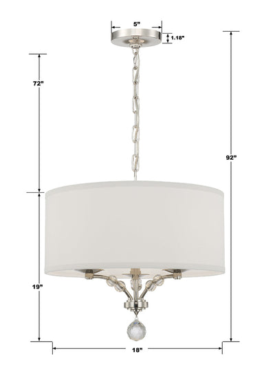 ##Antique Hardware## Mirage 3 Light Polished Nickel Chandelier